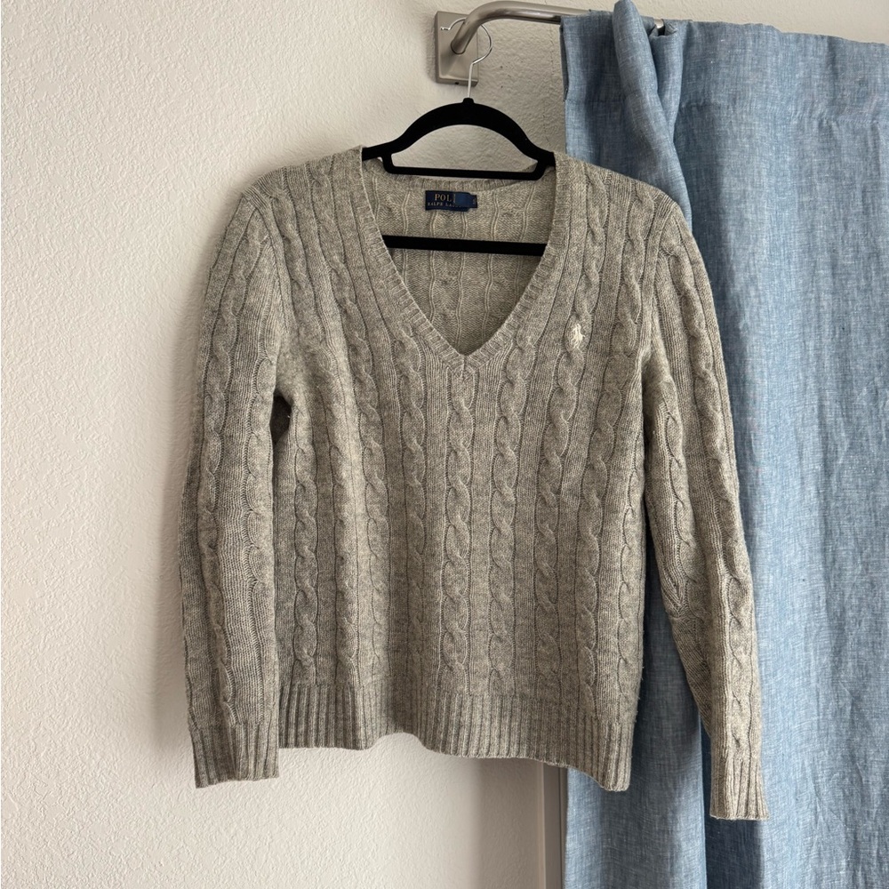 Polo by Ralph Lauren Women’s Gray Cable Knit Sweater